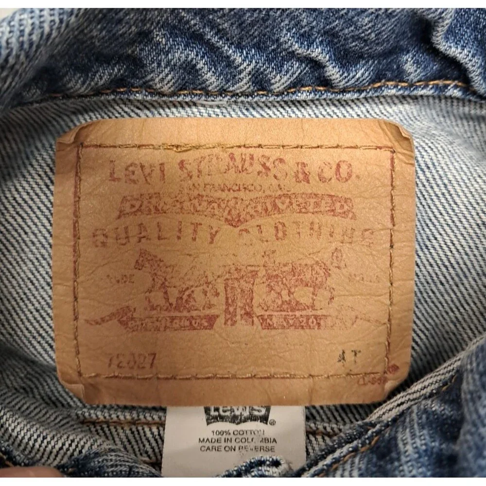 VTG 90s Little Levi's Denim Jean Jacket Sz 4T Toddler Pockets Snap Front Trucker